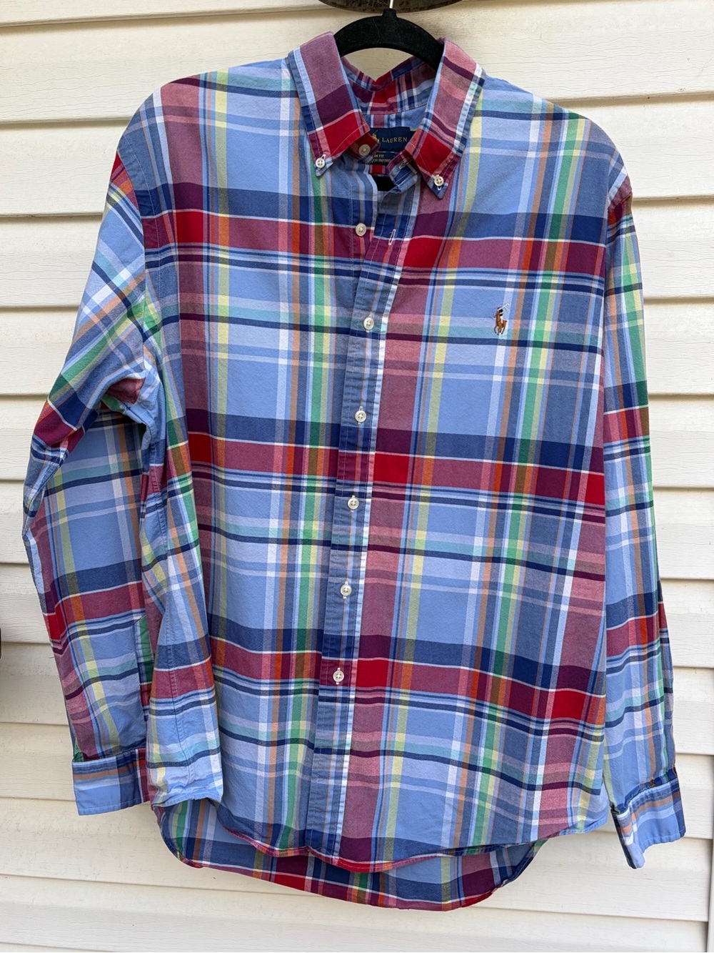 Polo Ralph Lauren Men’s XL Slim Fit Stretch Oxford Plaid Button Down Shirt
